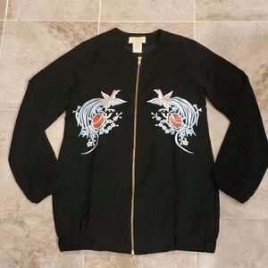 Sissae Qipao black embroidered zip up jacket